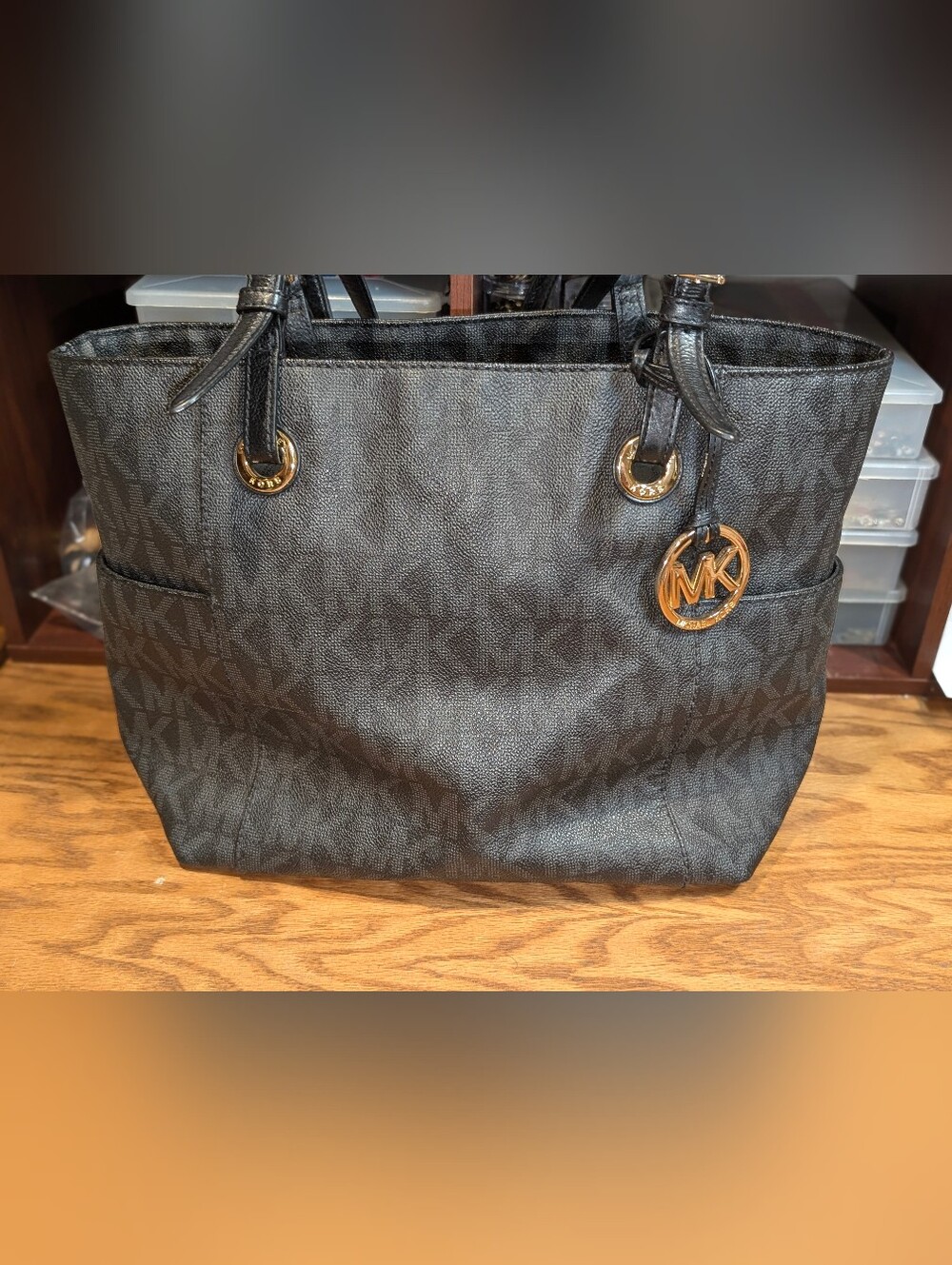 Michael Kors Black Jet Set Large Tote Bag